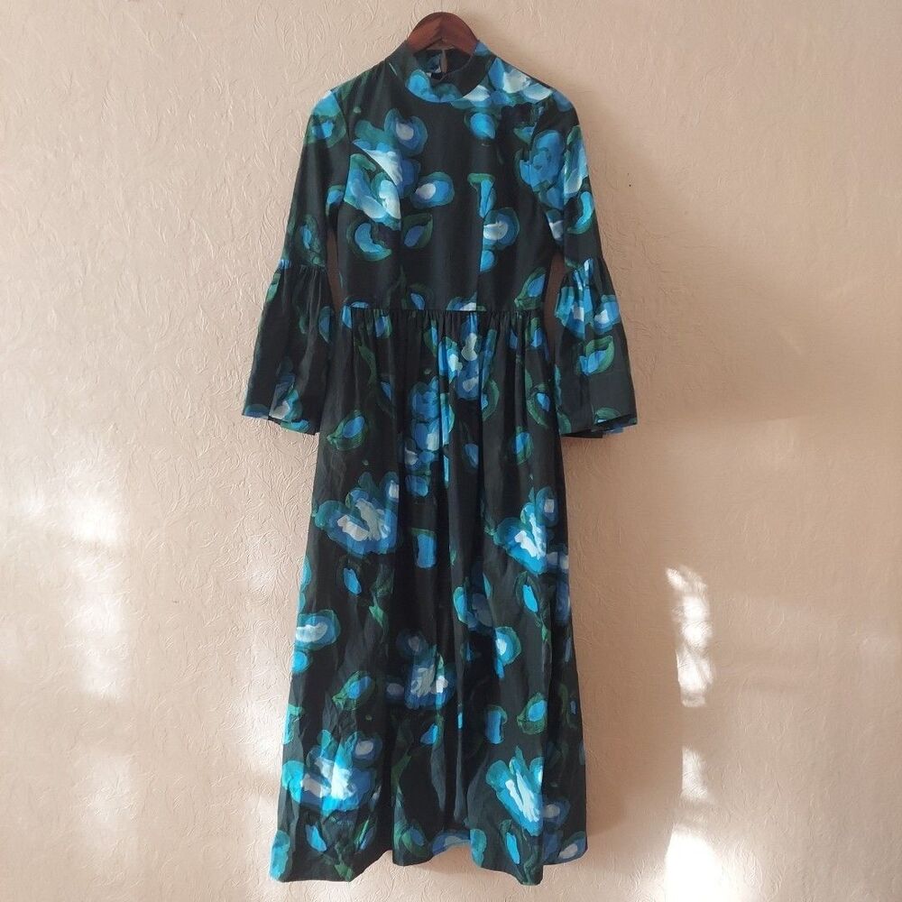 Tuckernuck DE LORETA Recuerdos Verde Print Matilda Dress Sz Medium
